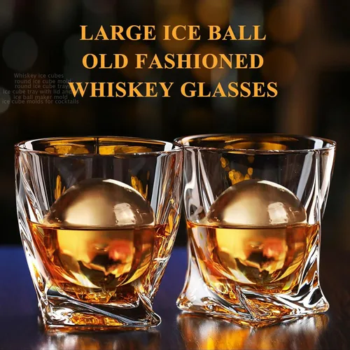 Miniatura 8 de Whiskey Ice Cubes Mold,2 x 8 PCS x 1.8 inch Whiskey Ice Cubes,Circle Ice Cube Tray with Lid and Bin,Sphere Ice Ball Maker Mold,Round Ice Cube Mold