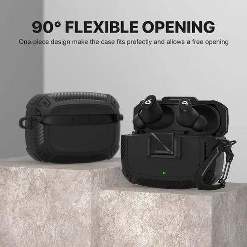 Miniatura 5 de Maxjoy Funda para Beats Studio Buds, Studio Buds Plus 2023 con cerradura, Studios Bud + fundas protectoras a prueba de golpes con llavero para Beats