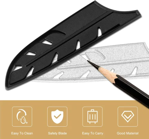 Miniatura 5 de XYJ 9 piezas de plástico cubiertas de cuchillo mangas protector de borde protector de hoja para cuchillo de chef de cocina