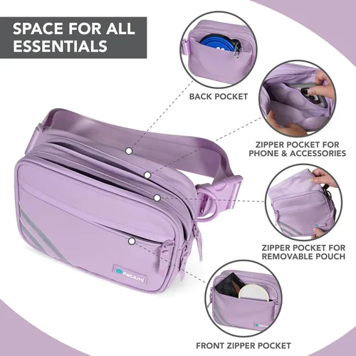 Miniatura 3 de PetAmi Bolsa de paseo para perros, bolsa cruzada para entrenamiento de mascotas, correr con dispensador de bolsas de excrementos, cinturón ajustable