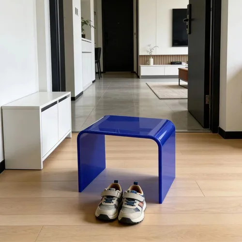 Miniatura 5 de Taburete de acrílico de 13" de ancho para niños pequeños, soporte para plantas, multiusos como taburete resistente al agua para la ducha, taburete