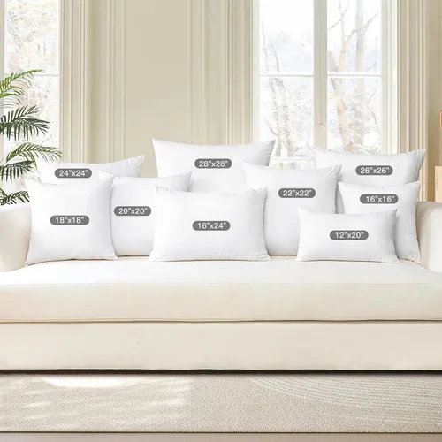 Miniatura 8 de OTOSTAR Insertos de almohada de 18 x 18 pulgadas, rellenos de almohada de forma cuadrada, almohadas esponjosas, almohadas decorativas para sofá