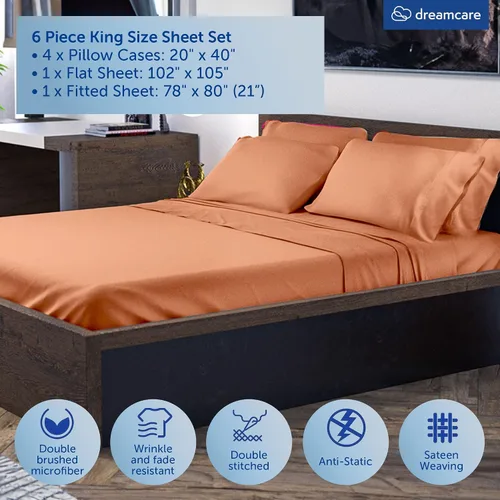 Miniatura 486 de DREAMCARE Juego de sábanas Queen – 6 piezas Sábanas de enfriamiento – hasta 15” Sábanas profundas tamaño Queen – Colección 2500 Supreme – Extra 03