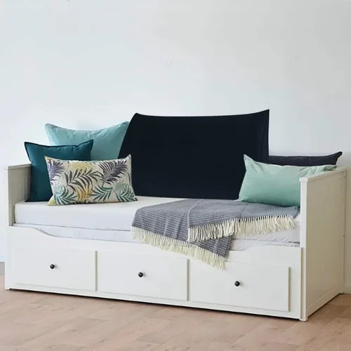 Miniatura 6 de WOWMAX Almohada de cuña para cabecera de cama de día, con funda extraíble, terciopelo negro, tamaño matrimonial