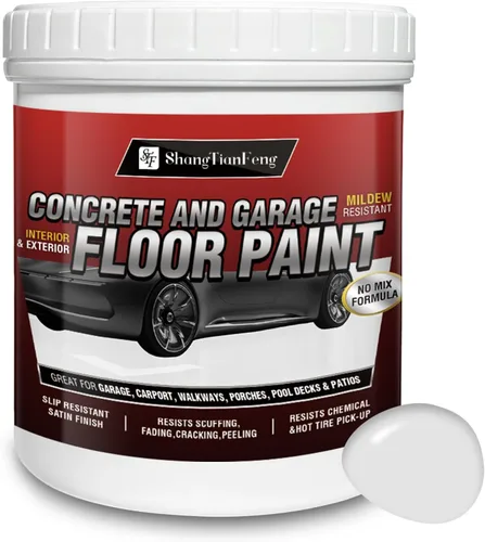 Miniatura 14 de Pintura para piso y pared, revestimiento epoxi a base de aceite impermeable, pintura satinada no mezclada, adecuada para garajes, concreto, paredes