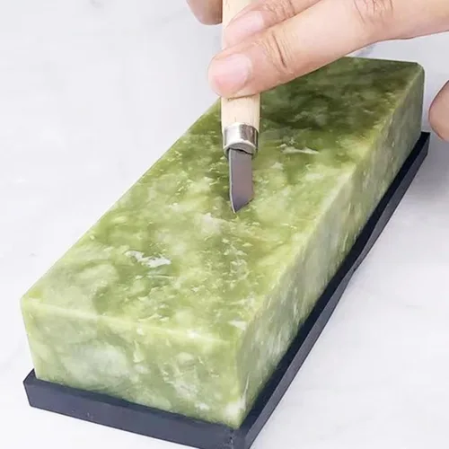 Miniatura 5 de 10000# Kit de afilado de cuchillos de piedra, piedra de afilar verde esmeralda para cuchillos de cocina, tijeras