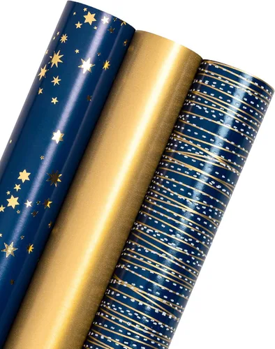 Miniatura 24 de WRAPAHOLIC - Papel de regalo para baby shower con diseño de oso - Rollo mini - 3 rollos - 17 pulgadas x 120 pulgadas - Papel de regalo con lazo