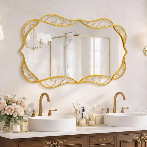 Miniatura 11 de Besdomus Espejo de baño negro moderno: espejos de baño grandes de 24 x 36 pulgadas para colgar sobre el fregadero, colgante vertical u horizontal