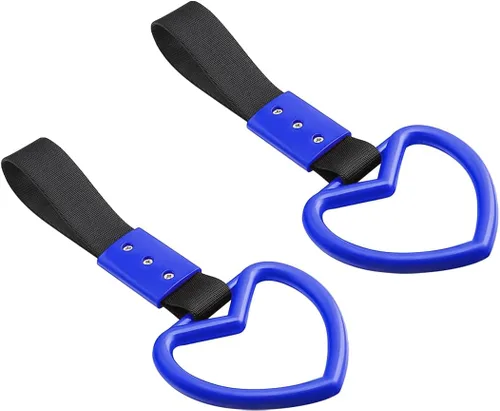 Miniatura 11 de 2 anillos Tsurikawa en forma de corazón, correa de mano para parachoques trasero, asa de corazón Janpanese para automóviles, SUV, metro, autobús