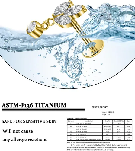 Miniatura 4 de 20G 18G 16G Astm F136 Titanio Sin Rosca Parte Trasera Plana Aretes Tragus Hélice Concha Joyería de Piercing Nariz Labio Anillos Hélice Frontal