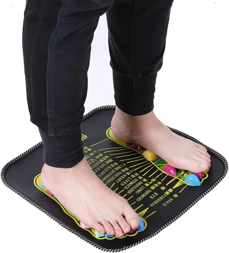 Miniatura 4 de Estera de masaje de pies,Esteras de acupresión para pies,Reflexología Walk Stone Road Foot Massage Black para aliviar el dolor