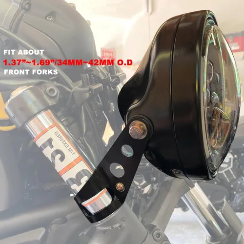 Miniatura 3 de LEDUR Faro delantero LED de motocicleta de 7 pulgadas aprobado por DOT redondo alto/bajo con carcasa soportes de montaje de cubo para Road King