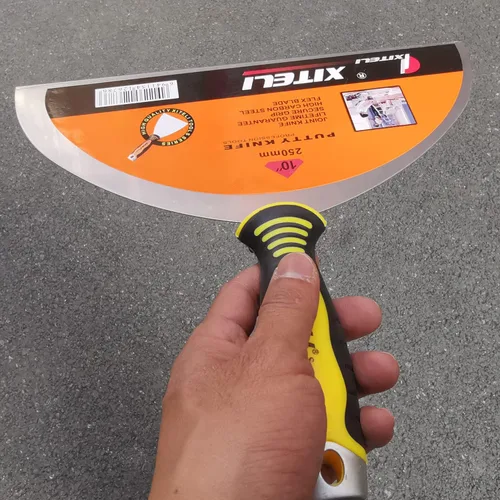 Miniatura 7 de Rascador de masilla grande, cuchillos de masilla de acero inoxidable de 10 pulgadas con mango ergonómico de plástico para pegar pintura, pared