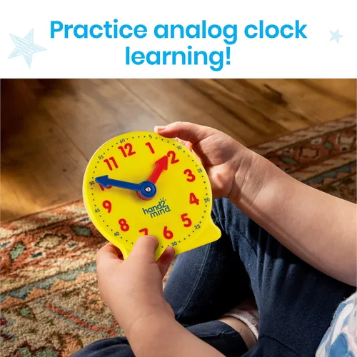 Miniatura 6 de hand2mind Juego de mini reloj con engranaje para el aula, decir la hora, relojes de enseñanza, aprender a decir la hora para niños, reloj analógico