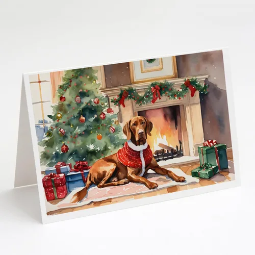Miniatura 106 de Caroline's Treasures DAC2753GCA7P Paquete de 8 tarjetas de felicitación navideña acogedora de Husky siberiano Tarjetas en blanco con sobres
