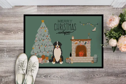 Miniatura 2 de Caroline's Treasures CK7599MAT - Felpudo de Navidad para perros de montaña berneses de 18 x 27 pulgadas, tapete para puerta delantera