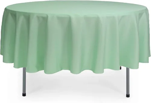 Miniatura 37 de YOUR CHAIR COVERS - Mantel redondo de poliéster prémium de 120 pulgadas - Mantel de lino color champán para mesas redondas estándar