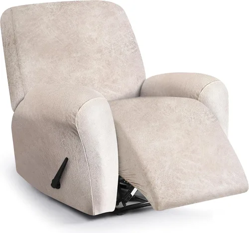Miniatura 51 de ANARACHON Fundas para sillas reclinables con aspecto de cuero, funda elástica de 4 piezas, funda suave para silla reclinable, protector de muebles