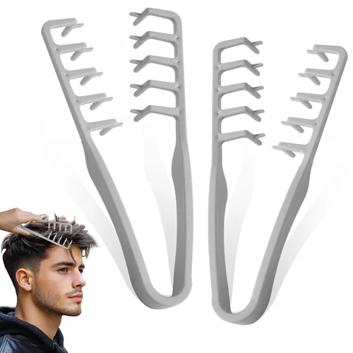 Miniatura 8 de Peine de textura de 2 piezas, peine voluminizador de textura de cabello de dientes anchos, accesorio de peinado con flecos, para hombres y mujeres