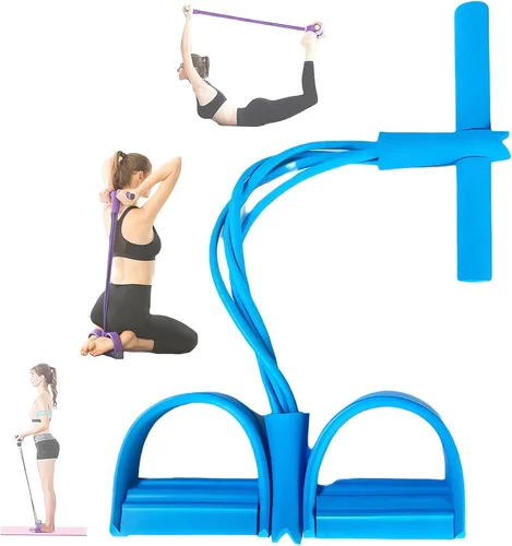 21 Bandas de Resistencia para Fitness - 4 Tubo Pedal Tirador de Tobillo - 2023 Nuevo Juego de Bandas Elásticas para Sentadillas y Estiramiento de
