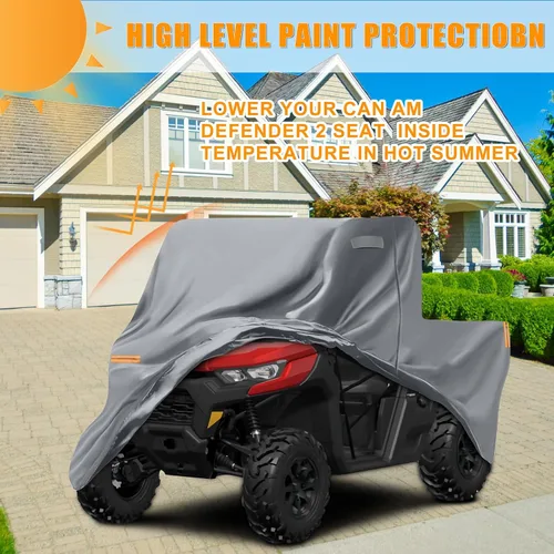 Miniatura 7 de Funda impermeable UTV compatible con Can-am Defender de 2 plazas, 6 capas para todo tipo de clima, con rejillas de ventilación, cremallera de puerta