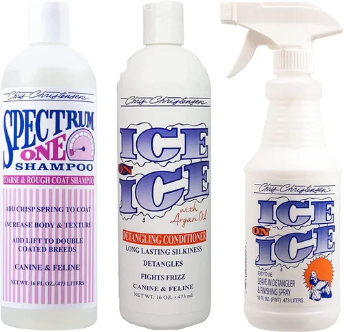 Chris Christensen Paquete de champú y acondicionador de 16 onzas – Spectrum One Shampoo + Acondicionador desenredante de hielo sobre hielo +
