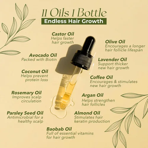 Miniatura 2 de Aceite natural para el crecimiento del cabello Veganic para mujeres infundido con 10 aceites botánicos premium más aceite de romero orgánico