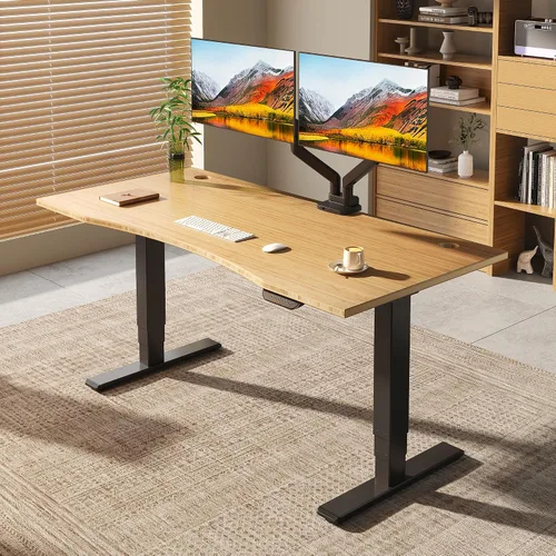Miniatura 14 de FLEXISPOT E6 MAX - Escritorio de pie de 3 etapas de madera maciza con doble motor de 48 x 24 pulgadas, capacidad de peso de 330 libras, escritorio