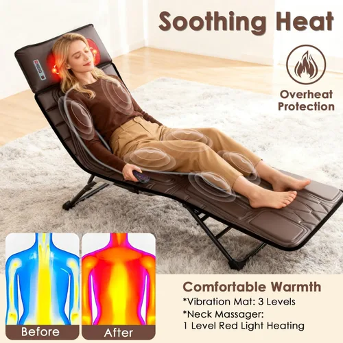 Miniatura 3 de KOCASO Alfombrilla de masaje de cuerpo completo de piel sintética, almohadilla multifuncional para silla de masaje con temporizador de calor
