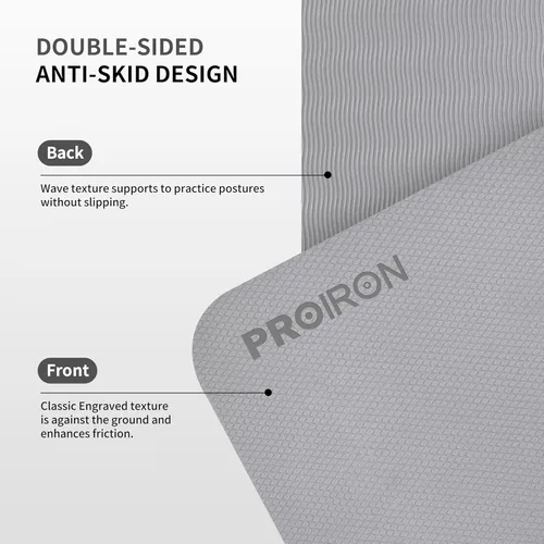 Miniatura 2 de PROIRON Esterilla de Yoga Plegable 0.24"/0.16" para Entrenamiento en Casa y Viajes, Esterillas de Yoga de Viaje Antideslizantes con Bolsa