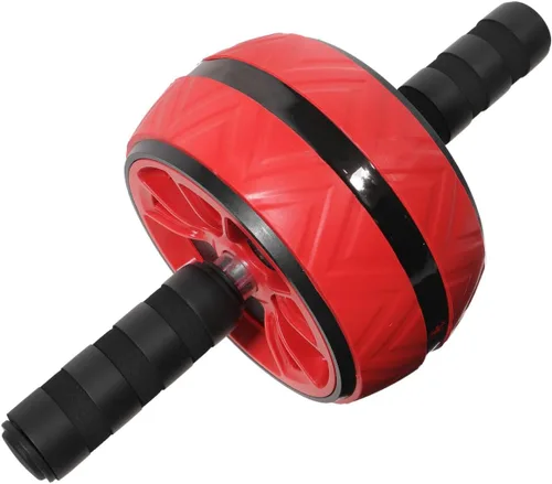 BESPORTBLE Rueda de rodillo de abdominales roja con rodillera para entrenamiento de fuerza central, equipo de fitness para entrenamiento de brazos y