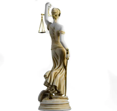 Miniatura 4 de Estatua de la diosa griega antigua Themis, figura ciega de la justicia, hecha a mano, escultura de abogado, regalo con acabado dorado, 13.8 pulgadas