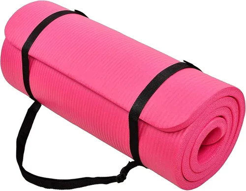 Miniatura 14 de Fitvids - Tapete de yoga de 1 pulgada extra grueso de alta densidad con superficie antideslizante y correa de transporte para hombres y mujeres