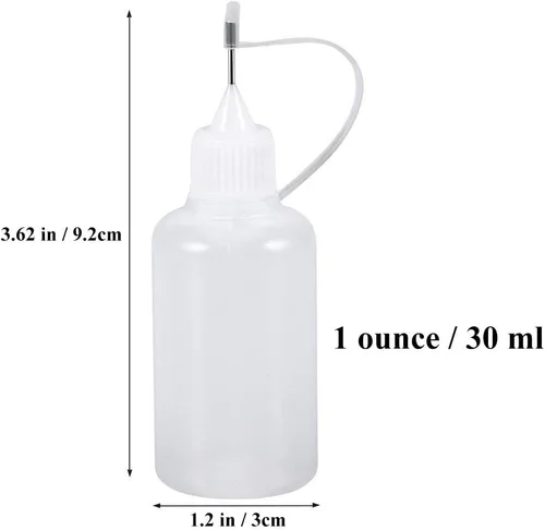 Miniatura 3 de Onwon Aplicador de botella de pegamento con punta de aguja de precisión, 1 onza/1.0 fl oz, aplicador vacío, engrasador, botella exprimible