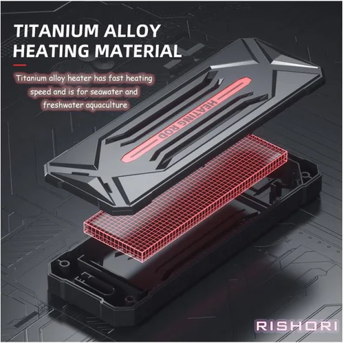 Miniatura 5 de Calentador de acuario, calentador de tanque de peces de 1200 W para agua salada y agua dulce, calentador sumergible inteligente de titanio