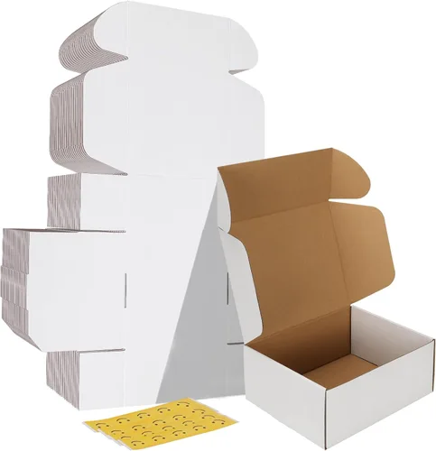 Miniatura 39 de HORLIMER Paquete de 40 cajas de envío de 5 x 5 x 5, caja de cartón corrugado blanco para correo, embalaje, pequeñas empresas