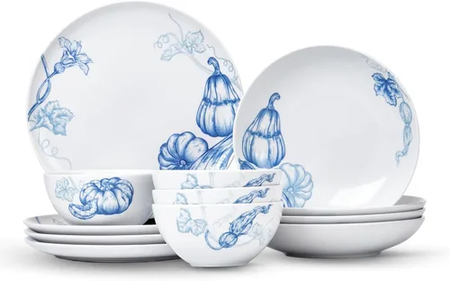 Miniatura 6 de Minh Long - Juego de vajilla de porcelana de 6 piezas, resistente a los platos, cuencos, astillamientos y arañazos, apto para horno hasta 482°F,