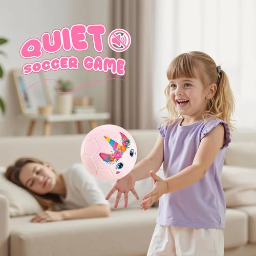 Miniatura 5 de ZOOJOY Pelotas de fútbol interior para niños de 1 a 3 años, pelota de fútbol silenciosa tamaño 3 de felpa suave e inflable para niños de 3 a 5 años