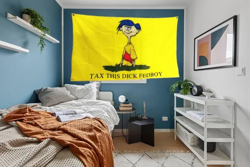 Miniatura 5 de Tax This Dick - Bandera federal de 2 x 3 pies, color vivo, doble costura en el borde, banderas con 4 ojales de latón inoxidables. (2 x 3 pies)