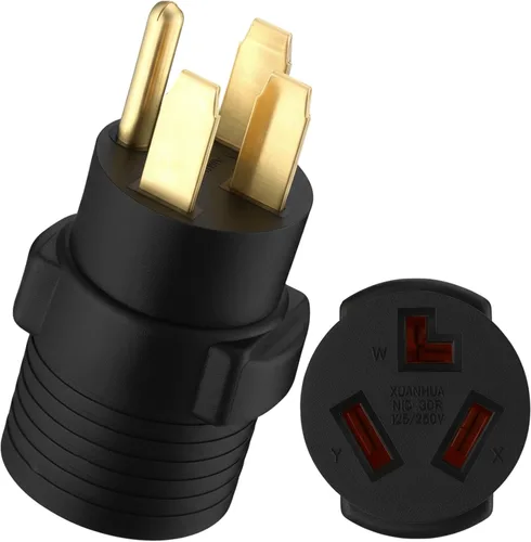 Miniatura 14 de Kanayu Adaptador de Secadora de 30 Amperios Compatible con Nema 6-50p a 10-30r Adaptador de Enchufe Macho de 3 Clavijas a Receptáculo Hembra de 3