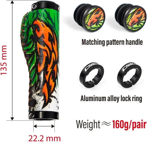 Miniatura 2 de CNC Agarres ergonómicos para manillar de bicicleta, agarres de silicona MTB para bicicleta de montaña/BMX.
