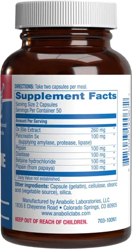 Miniatura 3 de Enzimas multidigestivas con suplemento de bilis de buey - Suplemento de digestión de fuerza clínica con enzimas pancreáticas pancreáticas