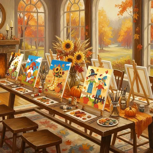 Miniatura 2 de Sherr 12 lienzos predibujados preimpresos para adultos, para sorber y pintar, lienzos de fiesta, kit de pintura para verano, Pascua, Día de la Madre