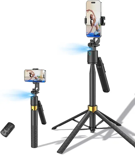 Trípode de 70 pulgadas para teléfono, trípode portátil todo en uno extensible para celular, trípodes altos de viaje para grabar videos, selfies,