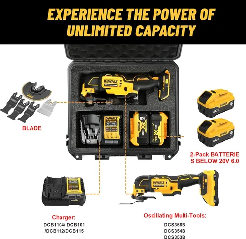 Miniatura 2 de Funda para multiherramienta oscilante Dewalt - Compatible con DCS356B DCS354B DCS353B, caja de herramientas protectora resistente