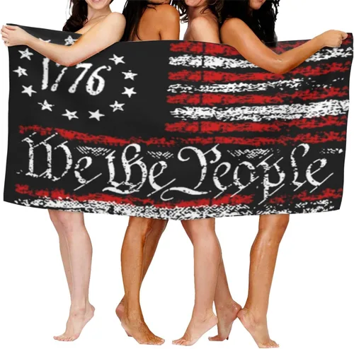 Miniatura 8 de We The People 1776 - Toalla de playa con bandera de Estados Unidos vintage, toalla de baño de secado rápido para viajes, natación, piscina, yoga