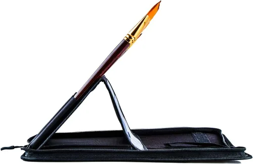 Miniatura 8 de Transon Juego de pinceles de pintura larga profesional para artistas, 16 piezas, con estuche para pinceles, surtido para acuarela, acrílico, 16