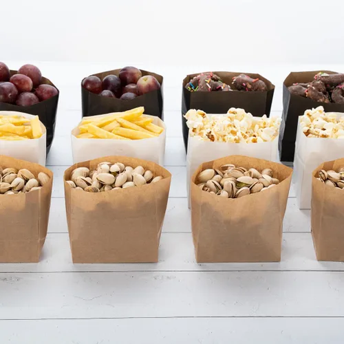 Miniatura 9 de Restaurantware Bag Tek - Bolsas de papel de 3.9 x 2.3 x 3.8 pulgadas para aperitivos, 100 bolsas de papel pequeñas para alimentos, bolsas