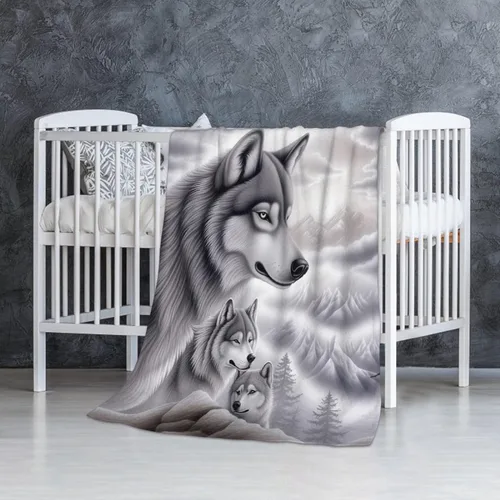 Miniatura 18 de Manta de bebé de hojas de lobo, manta súper suave para niños y niñas, regalos para recién nacidos, acogedora manta de recepción de bebé, manta