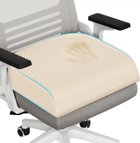 Miniatura 15 de TranquilRelax - Cojín grande para asiento de espuma viscoelástica para largas horas de sentado en silla de oficina, asiento de coche, almohadilla